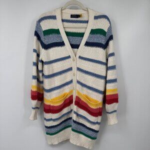 Polo Ralph Lauren Women  Button Up Cardigan Sweater Striped XS S oversized long